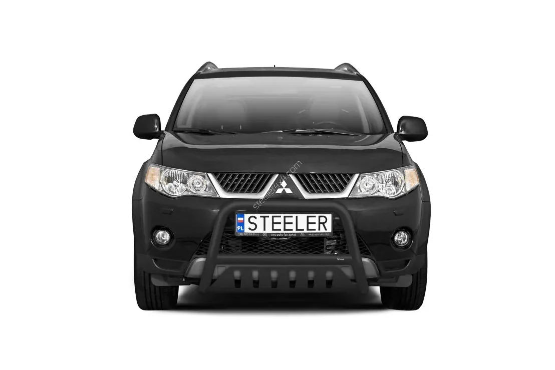Дуга EC A с поперечиной и защитой моста, чёрная — Mitsubishi Outlander (2007–2010)