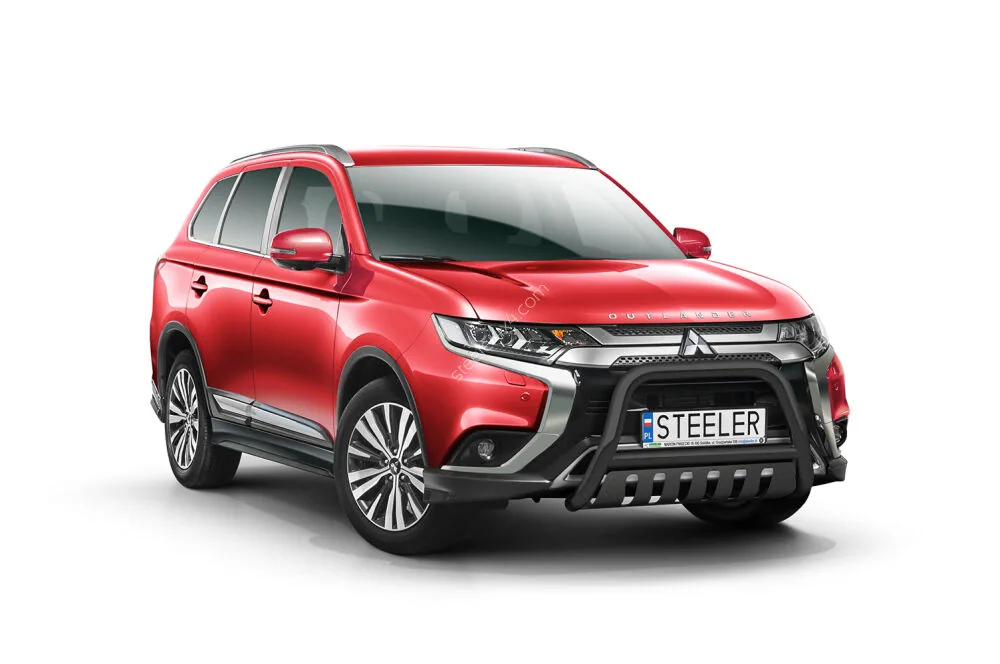 Дуга EC A с поперечиной и защитой моста, чёрная — Mitsubishi Outlander (2018–)