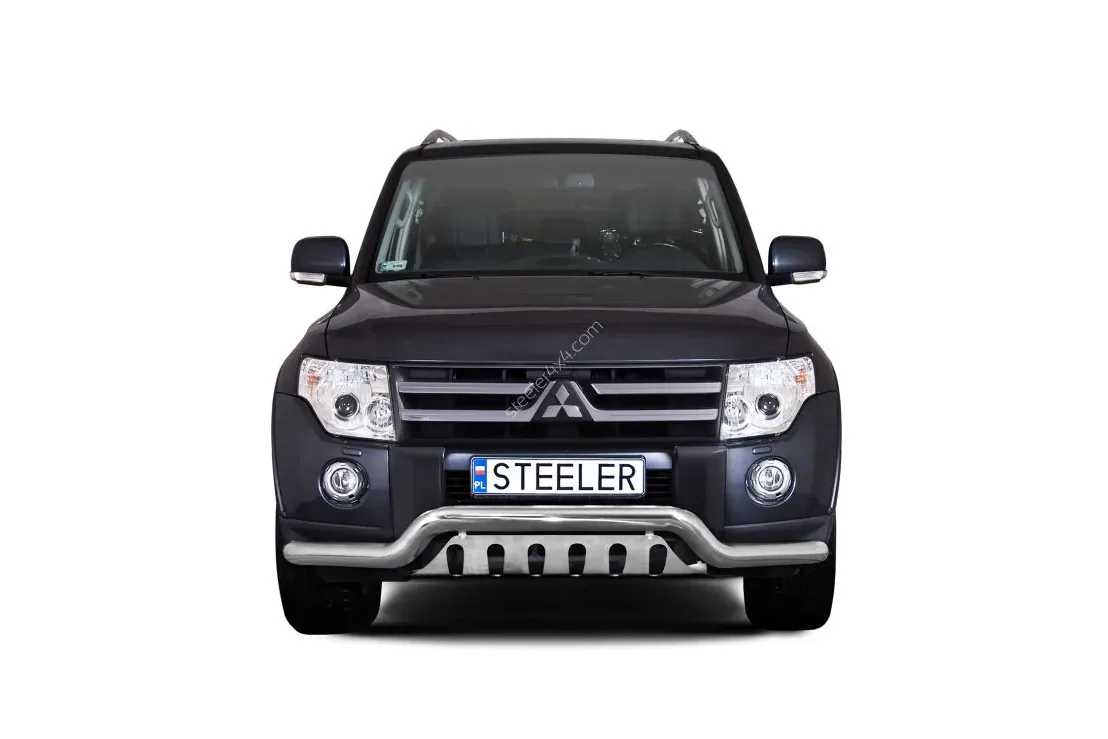 EC low spoiler bar with axle-plate — Mitsubishi Pajero (2007–2014)