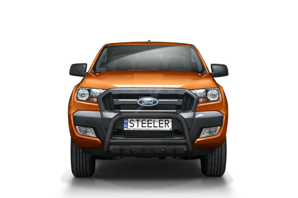 EC A-kaitseraud põikitoru ja sillaplaadiga, must — Ford Ranger (2012–2016)