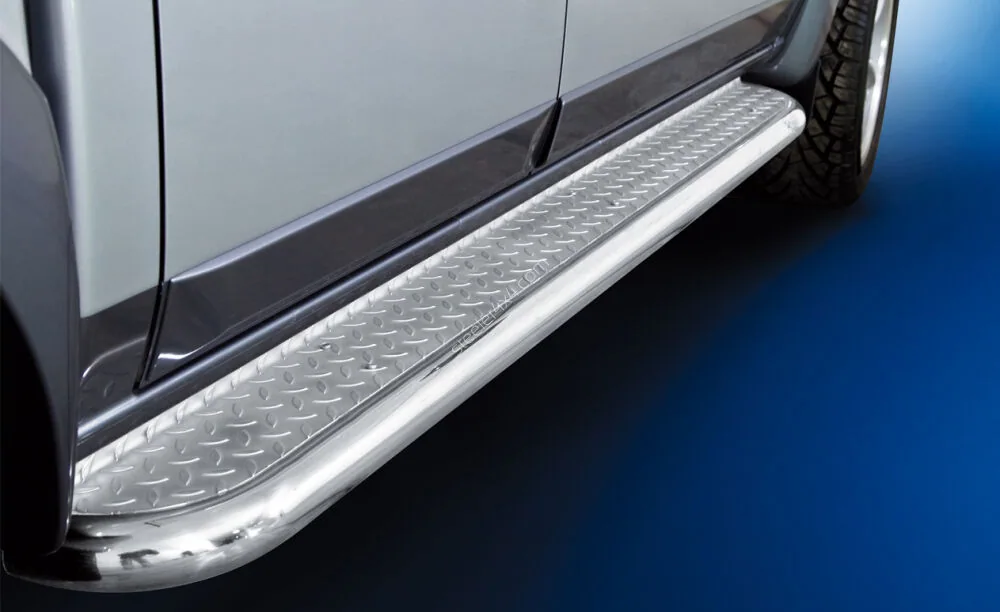 Stainless steel side steps with checker plate — Ford Ranger (2012–2016)