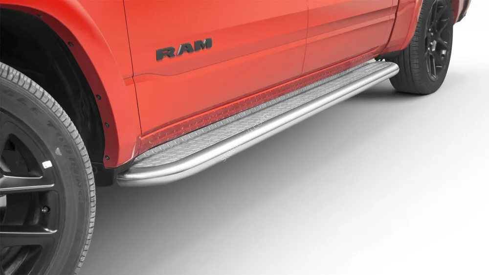 Подножки из нержавейки с рифлёной пластиной — RAM 1500 (2019–)