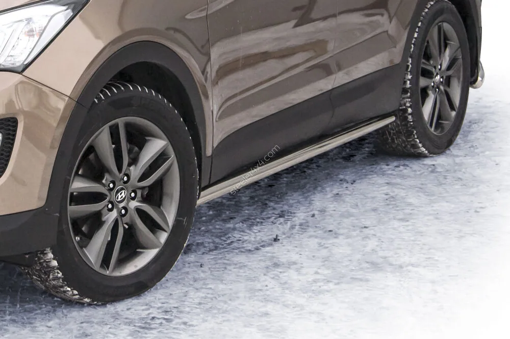 Stainless steel side bars — Hyundai Santa Fe (2012–)