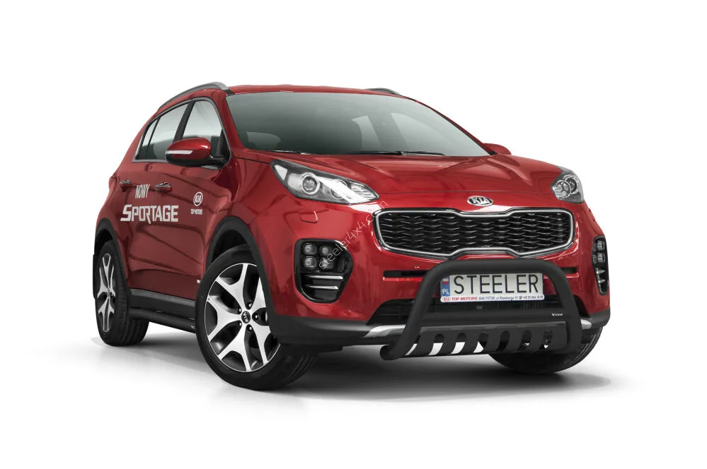 Дуга EC A с поперечиной и защитой моста, чёрная — Kia Sportage (2016–2017)