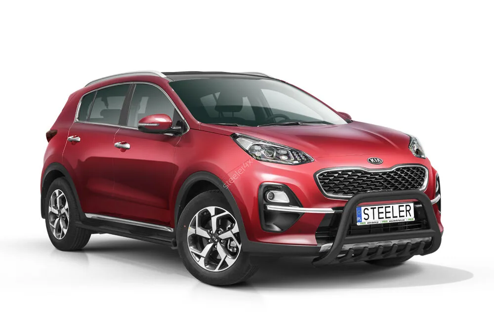 Дуга EC A с поперечиной и трубой моста, чёрная — Kia Sportage (2018–2021)