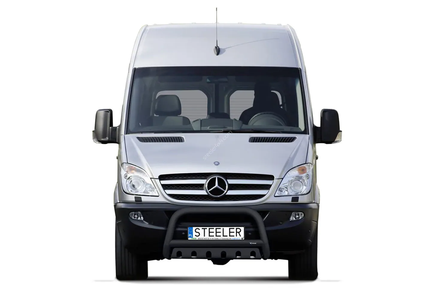 EC A-kaitseraud põikitoru ja sillaplaadiga, must — Mercedes-Benz Sprinter (2006–2018)