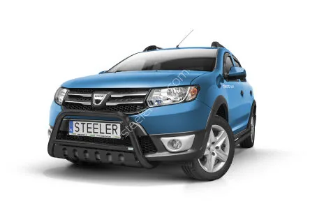 EC A-kaitseraud põikitoru ja sillaplaadiga, must — Dacia Sandero Stepway (2013–2020)