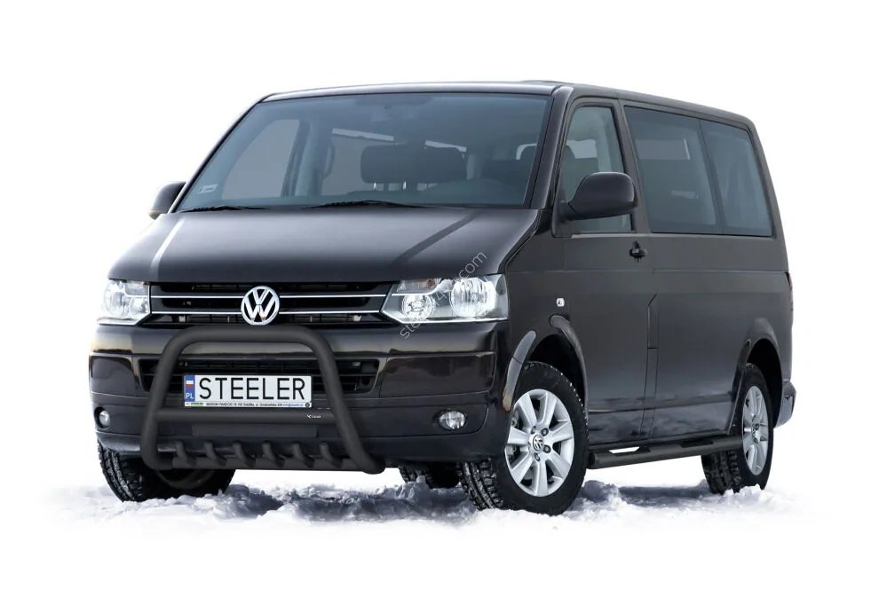 EC A-kaitseraud põikitoru ja sillatoruga, must — Volkswagen T5 (2003–2015)