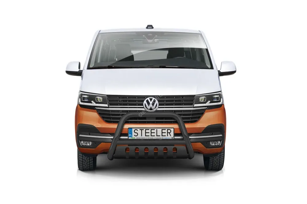 EC A-kaitseraud põikitoru ja sillaplaadiga, must — Volkswagen T6.1 (2019–)