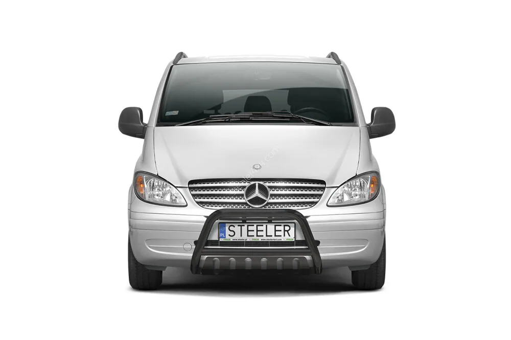 EC A-kaitseraud põikitoru ja sillaplaadiga, must — Mercedes-Benz Vito (2003–2010)