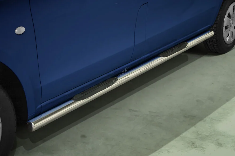 Stainless steel side bars with plastic steps — Mercedes-Benz V-Class (2014–)