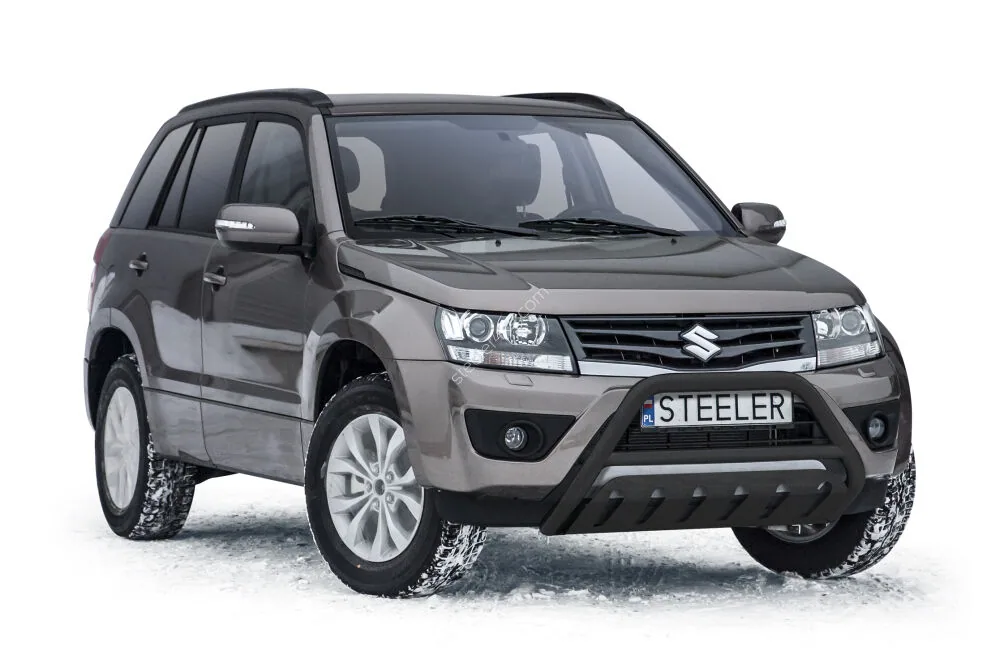 EC A-kaitseraud põikitoru ja sillaplaadiga, must — Suzuki Grand Vitara (2005–2008)